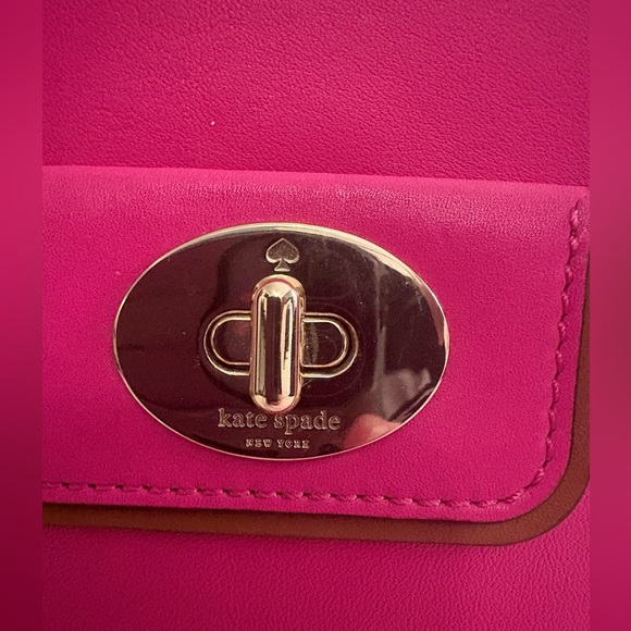 Kate Spade Hampton Road Davis Tote Hot Pink Leather Turn Lock LG Bag NWOT - Picture 2 of 14